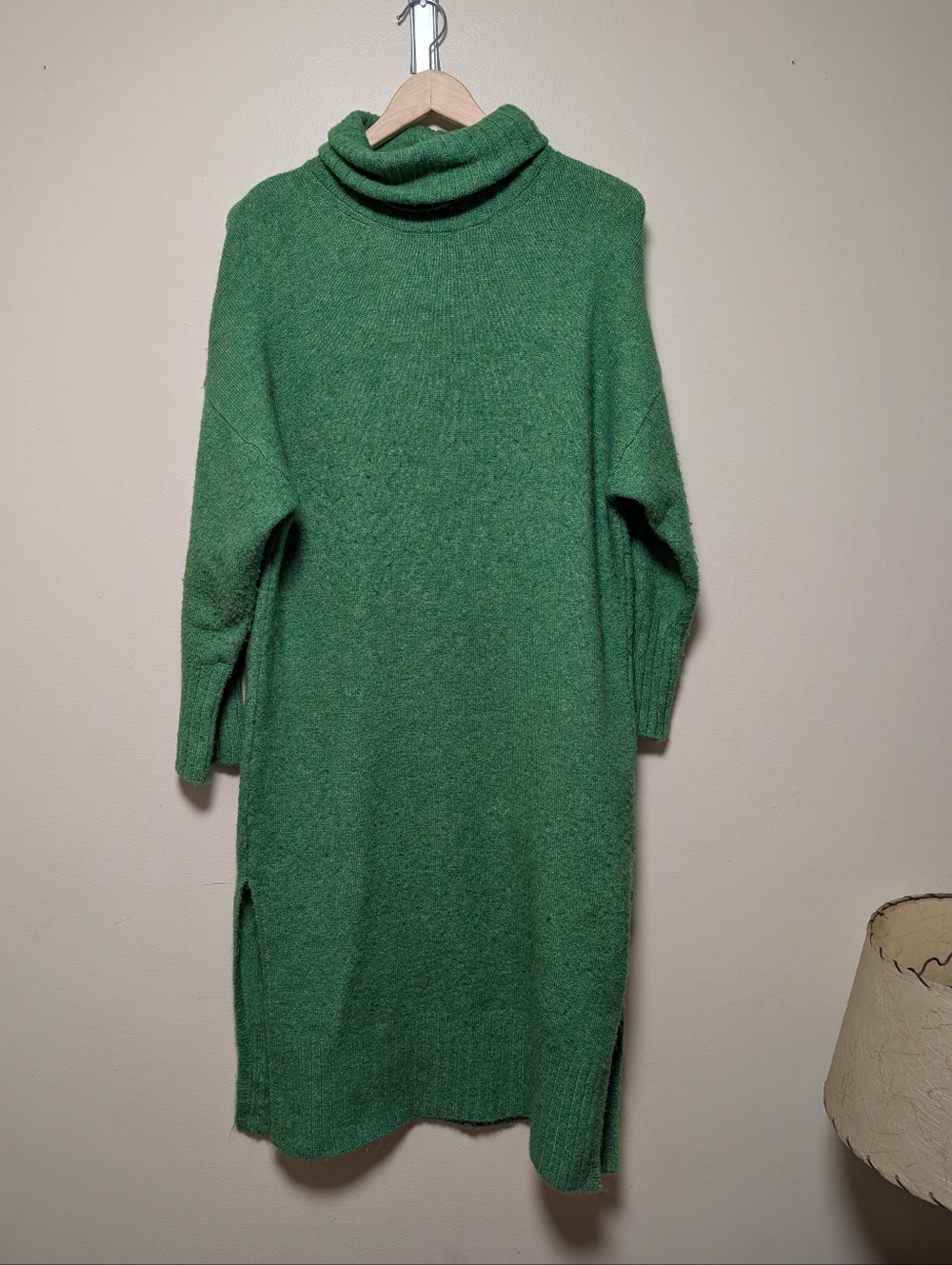 Daily Practice Green Sweater Dress Cowl Neck XS Petite